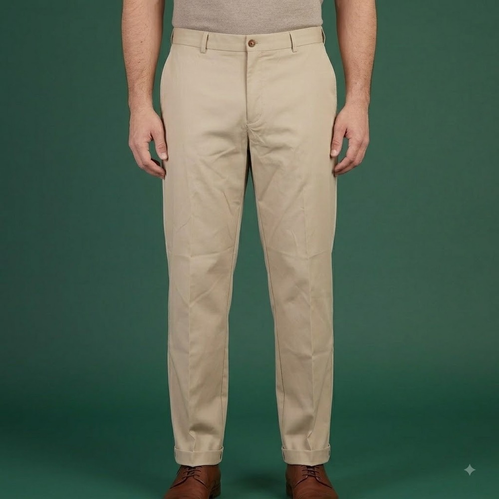Greg Norman Golf Pants Men's‎ W38 L30 Beige Stretch Polyester Blend